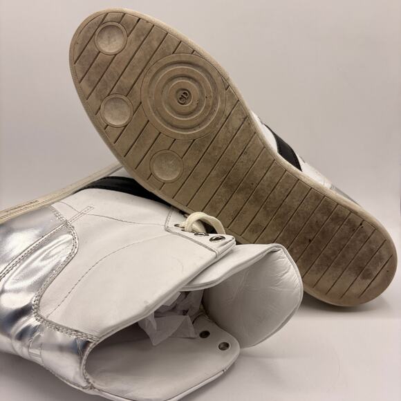 DIOR Hedi Slimane B48 Hi Top Sneaker White Silver Brown Suede Sz 42.5/US 10.5 - Picture 14 of 16